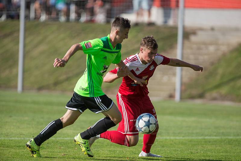 Fotbalové utkání MSFL mezi FC Velké Meziříčí a SFK Vrchovina.