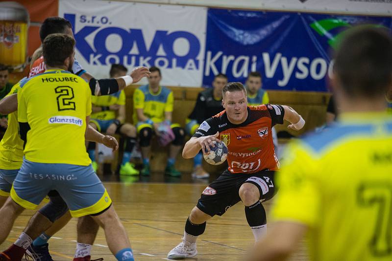 Zápas extraligové házené mezi TJ Sokol Nové Veselí a HF FCC Město Lovosice.