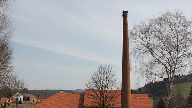 Hnízdo pomohli čápům vystavět místní. Komín u někdejšího lihovaru opatřili hnízdní podložkou. 