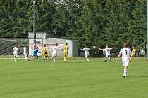 V prvním kole Krajského poháru Vysočiny prohráli fotbalisté Velkého Beranova (v bílém) na hřišti Bohdalova 0:3 a soutěž pro ně skončila.
