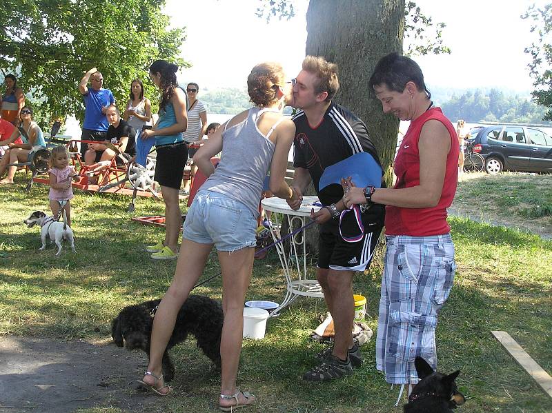 Přeplněný kemp Stvořidla a soutěž o nejchytřejšího psa v kempu Moře na rybníku Řeka Krucemburk. Fotografie jsou z archivu Deníku