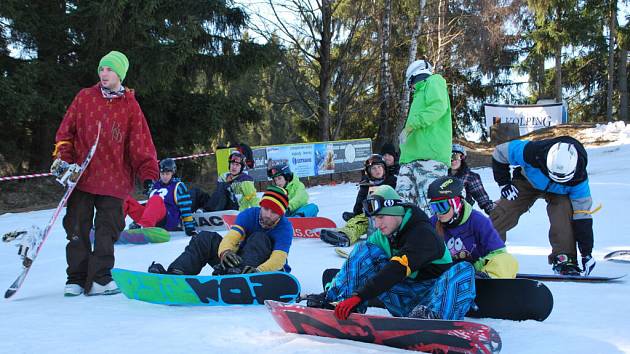 Snowboardisté na Novoměstsku