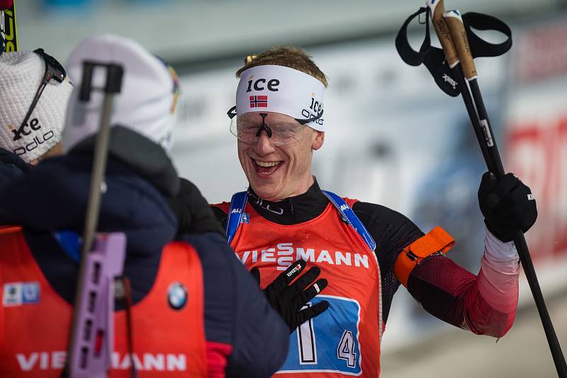 Závod SP v biatlonu (štafeta mužů 4 x 7,5 km) v Novém Městě na Moravě. Na snímku: Johannes Thingnes Boe.