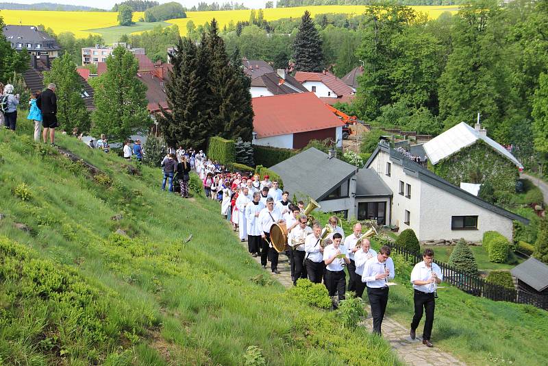 Lidová krojová pouť ve Žďáře nad Sázavou - po dlouhých letech obnovená místní tradice. Procesí se vydalo z baziliky Nanebevzetí Panny Marie v areálu bývalého kláštera ke kostelu svatého Jana Nepomuckého na Zelené hoře.