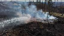 U Rovečného zasahovalo 22. března deset jednotek hasičů. Foto: poskytl HZS Kraje Vysočina