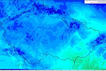 Teplotní mapa pro pátek v Česku. Pozor na mráz v noci na pátek.