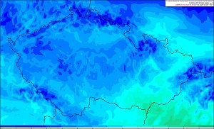 Teplotní mapa pro pátek v Česku. Pozor na mráz v noci na pátek.
