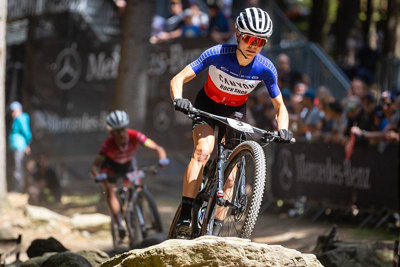 Závod Světového poháru v cross country horských kol, kategorie elite ženy, v Novém Městě na Moravě.