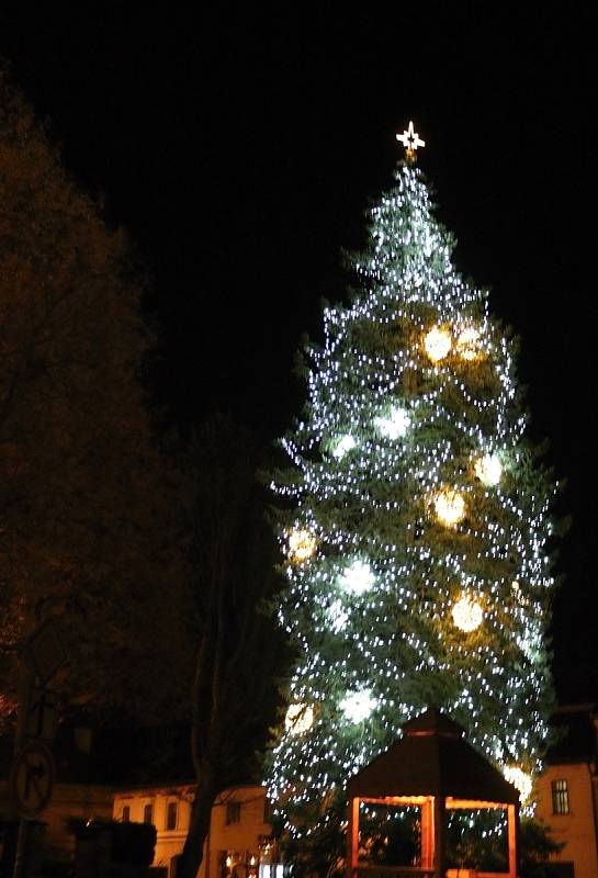 Vánoční strom se v Novém Městě na Moravě rozzářil se tam o něco dříve než jinde. Už v předvečer první adventní neděle.