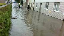 Ucpaná kanalizace v Novém Městě na Moravě.