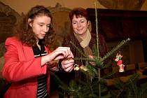Pět významných žen,  působících v oblasti veřejného života, ozdobilo včera v Kamenném sále zámku v Třebíči vánoční stromky.