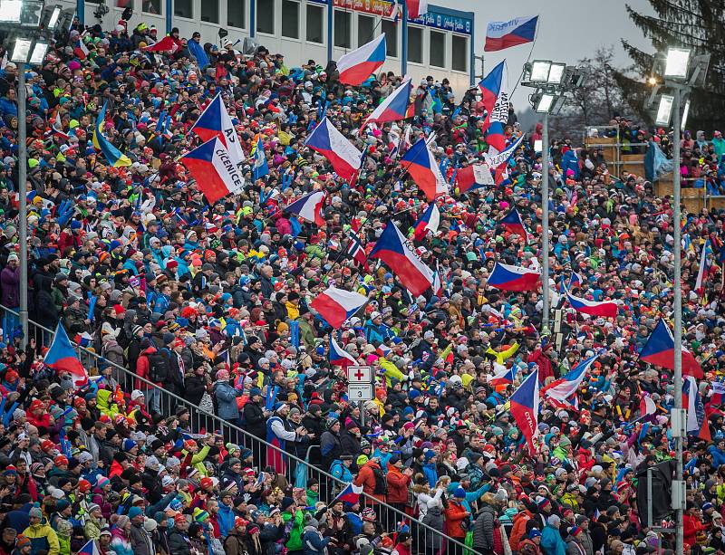 Diváci na závodu SP v biatlonu v Novém Městě na Moravě.