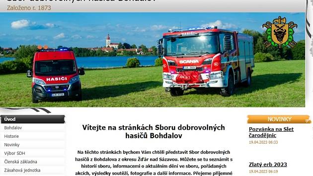 Zlatý erb: nejlepší web mají hasiči z Bohdalova, obhájili vítězství z loňska
