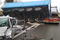 Hromadná nehoda na dálnici D1 na Jihlavsku.