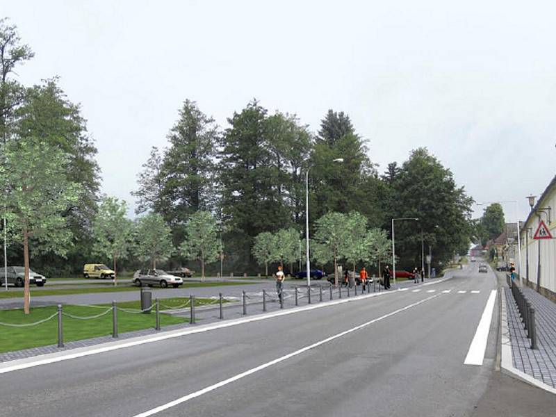 Úprava parkoviště u zámku Kinských ve Žďáře nad Sázavou umožní návštěvníkům Zelené hory bezpečně překonat silnici díky novém přechodu pro chodce, který na silnici I/37 vznikne.