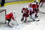 Pelhřimovští hokejisté (ve světlém) ukázali v derby, že se o postup do vyřazovacích bojů ještě poperou. Právě díky větší touze vyhrát brali Lední medvědi tři body. 