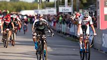 Vítěz závodu Mathieu Van der Poul v závod Světového Poháru v cross country horských kol v short tracku mužů.