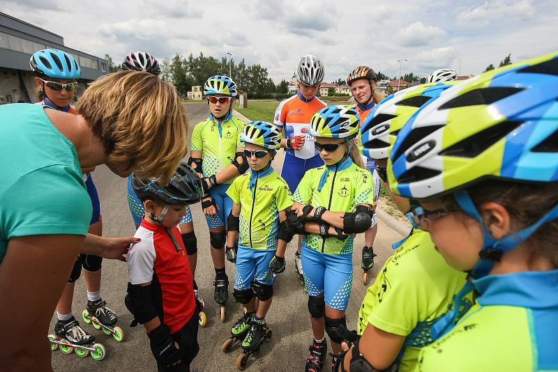 Martina Sáblíková na slavnostním otevření nově zrekonstruovaného rychlobruslařského oválu ve Žďáře nad Sázavou.