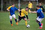 The football players of Hamry nad Sázavou (in yellow jerseys) are doing better than expected in this year's 1st B class.  So far, they are in second place.