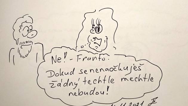 Kreslíř z Herálce chrlí vtipy na téma očkování. Zasmějte se také