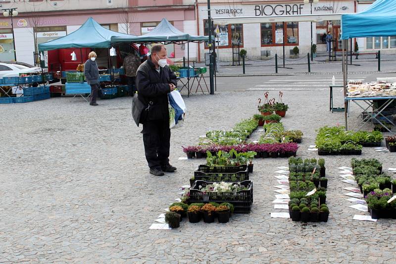 Farmářské trhy na náměstí Přemyslovců v Nymburce.