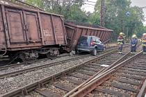 Železniční nehoda ve Mstěticích na Praze-východ 14. srpna 2020.
