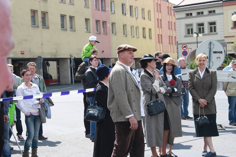 Oslavy 70 let od nymburského povstání na náměstí Přemyslovců v Nymburce.