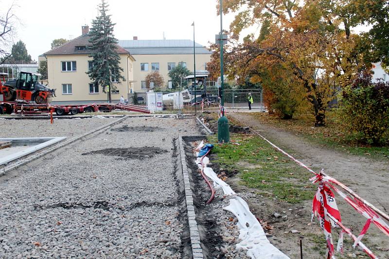 Aktuální situace na stavbě fontány.