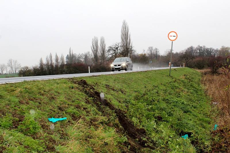 Místo u Okřínka, kde došlo k tragické nehodě