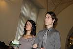 Novomanželé Kristýna a Tomáš Matějkovi na nymburské radnici si řekli 29. února své Ano