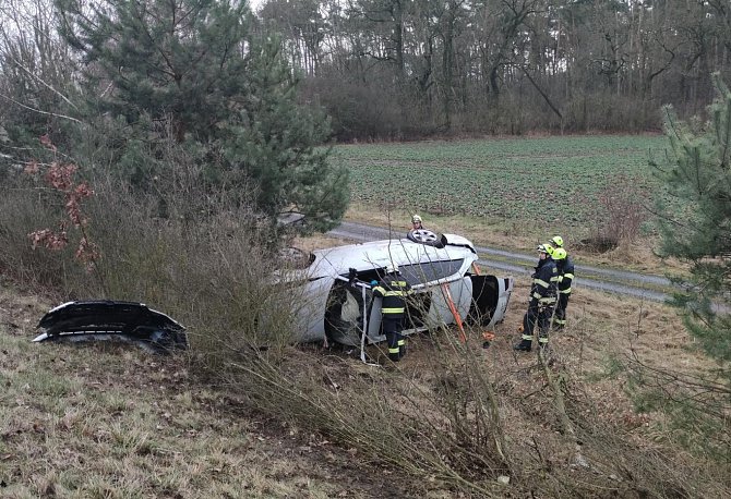 Nehoda na silnici I/38 na Nymbursku 22. února 2024