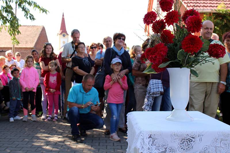 Ze slavností jiřinek v zahradnictví Brzák ve Sloveči.