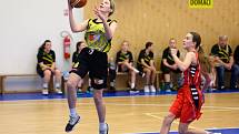 Z basketbalového utkání Středočeského přeboru starších minižákyň U13 Sadská - Mladá Boleslav (119:12)