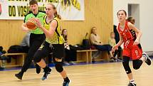 Z basketbalového utkání Středočeského přeboru starších minižákyň U13 Sadská - Mladá Boleslav (119:12)