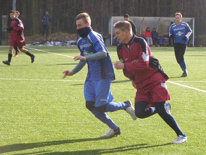 Z přípravného fotbalového utkání Slovan Lysá - dorost Kolína U19 (0:8)