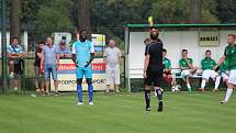 Z fotbalového utkání ČFL Polaban Nymburk - Loko Vltavín (0:0, penalty 6:7)