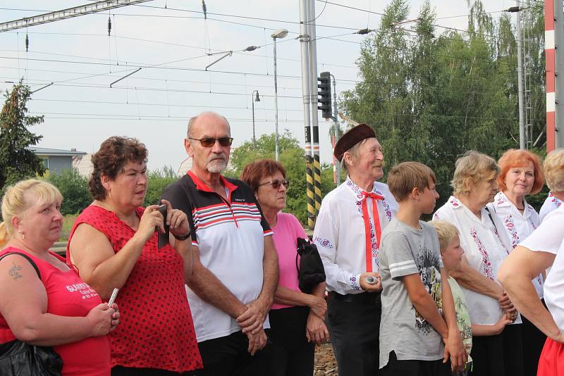 Legiovlak se třinácti vagóny, který byl postaven jako připomínka 100 let od těžkých časů československých legionářů v Rusku, stojí v těchto dnech na nádraží v Lysé nad Labem.