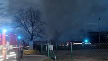 Požár bývalé výtopny na sídlišti v Jankovicích v Nymburce.