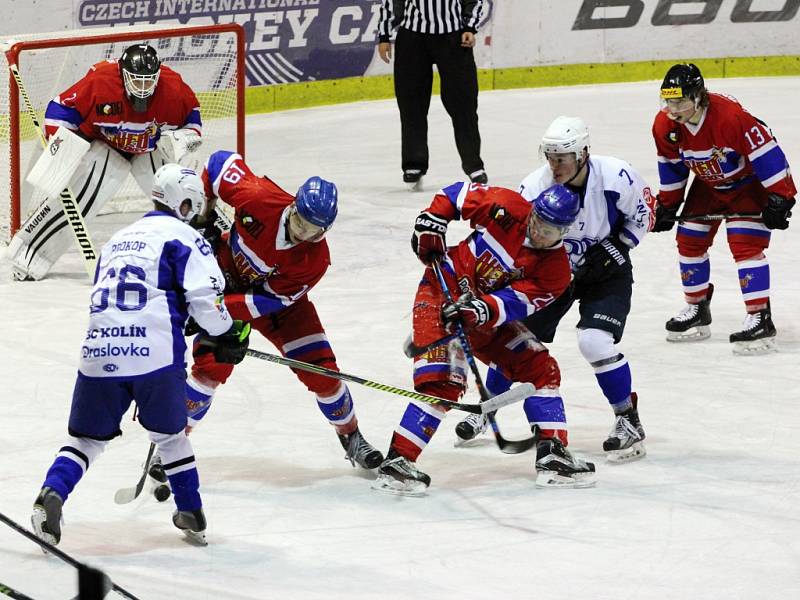 Z hokejového utkání druhé ligy Nymburk - Kolín (2:8