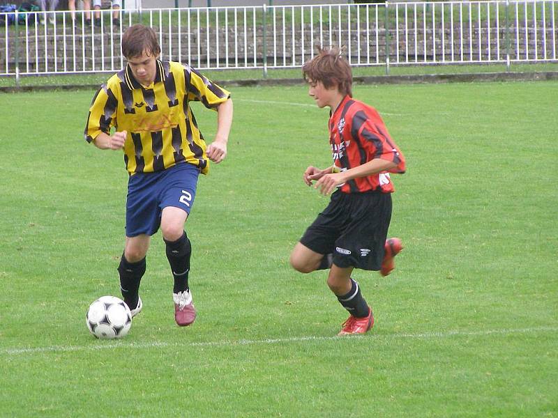 Z fotbalového utkání krajského přeboru mladšího dorostu Polaban Nymburk - Kutná Hora (5:0)