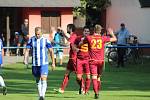 Z fotbalového utkání I.A třídy Slovan Poděbrady - Pšovka Mělník (4:1)