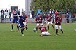 Z fotbalového utkání krajského přeboru Bohemia Poděbrady - Velim (1:1, na penalty 4:3)