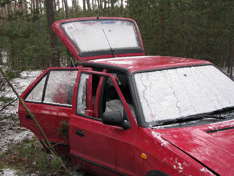 Dva mladí lidé zřejmě spáchali sebevraždu v autě. Hadici nasadili na výfuk a druhý konec utěsnili zadním okýnkem. Auto s dvěma mrtvými bylo nalezeno ve čtvrtek dopoledne v lese nedaleko Osečka