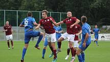 Z fotbalového utkání krajského přeboru Bohemia Poděbrady - Nespeky (4:4, na penalty 8:7)