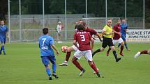 Z fotbalového utkání krajského přeboru Bohemia Poděbrady - Nespeky (4:4, na penalty 8:7)