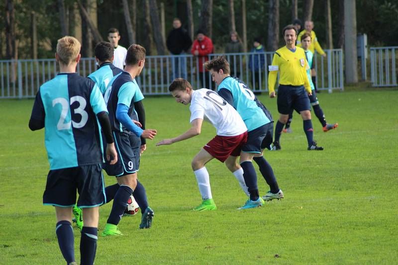 Dorostenecké okresní derby krajského přeboru vyhráli mladíci Ostré, doma porazili Poděbrady 2:0