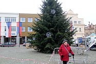 Už od středy je v péči zaměstnanců technických služeb Vánoční strom na náměstí Přemyslovců v Nymburce.