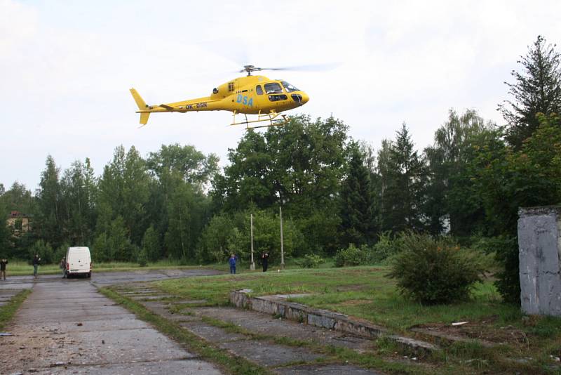 Natáčení závěrečné scény Sanitky II na Božím Daru