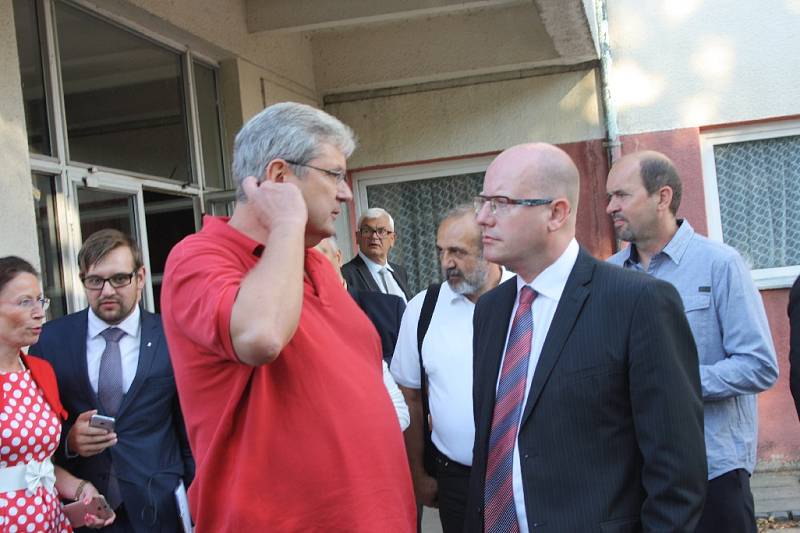 Premiér Bohuslav Sobotka navštívil Přerov nad Labem a Nymburk.