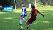 Z fotbalového utkání I.A třídy Slovan Poděbrady - Pšovka Mělník (4:1)